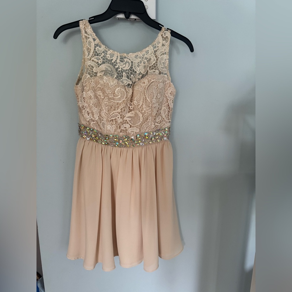 Masquerade Cream Polyester Dress